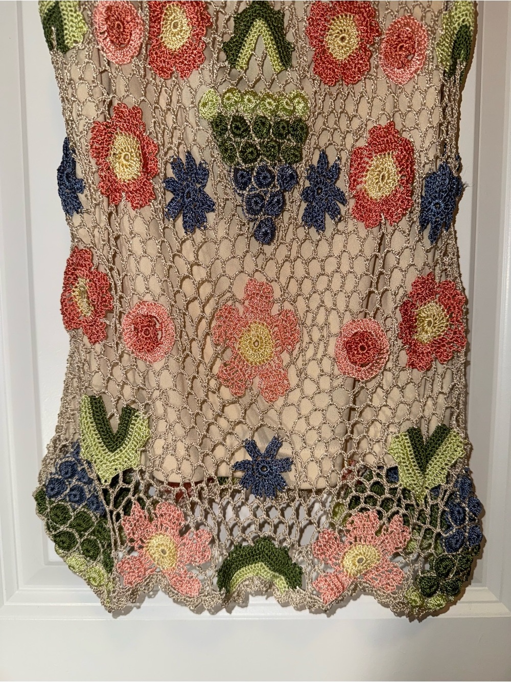 Very Vera | Vintage Crochet Floral Camisole Tank Top Multicolor Boho | Size S - Picture 3 of 11